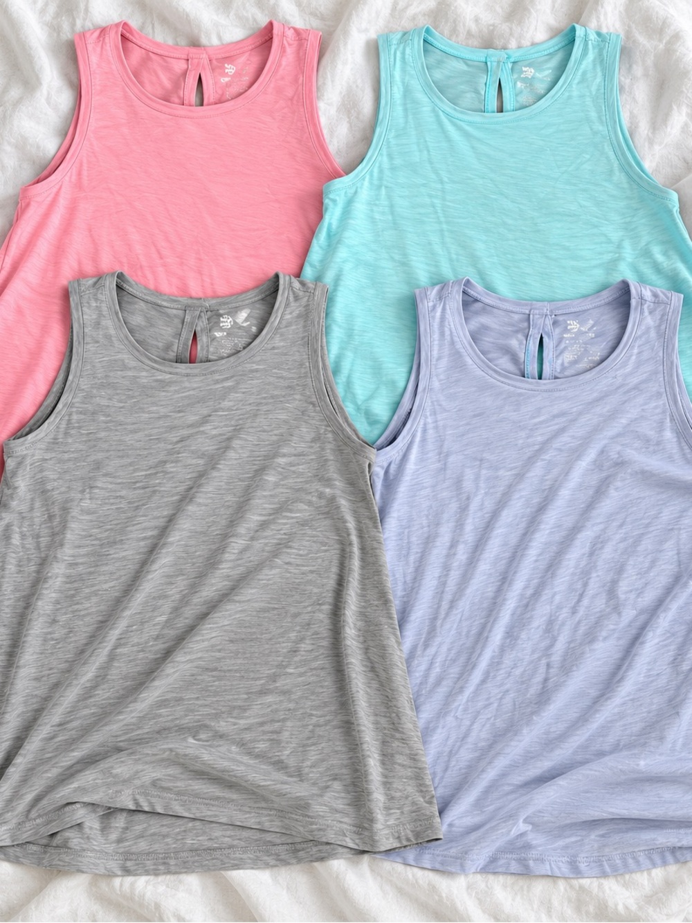 Everyday Keyhole Tank Top in Pink, Aqua, Gray & Lavender